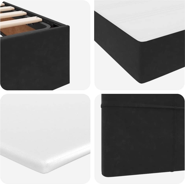 vidaXL Bett mit LED-Lichtleisten Schwarz 140 x 200 cm Samt 3371399 Bild 3