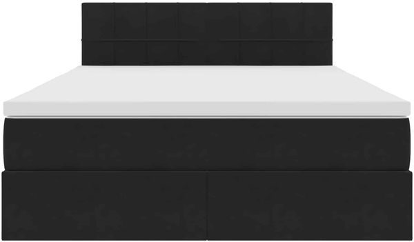 vidaXL LED-Speicherbett mit Matratze Schwarz 140 x 200 cm Samt 3371399 Bild 8