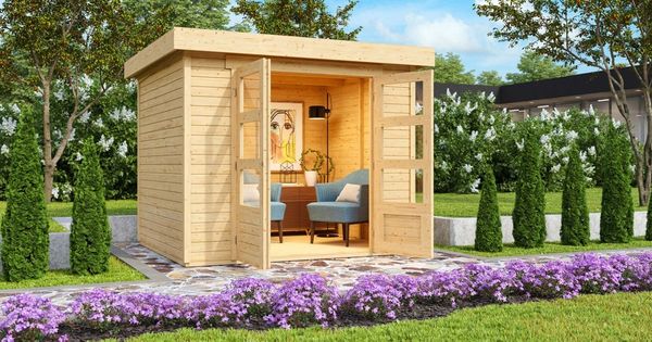Karibu 19mm Gartenhaus Askola 3 unbehandelt 242x217cm