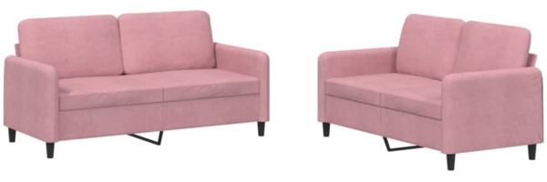 vidaXL 2-tlg. Sofagarnitur Rosa Samt 3201977