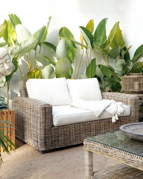 More2Home Loungesofa Rattan-Sofa, SPLIT, 2-sitzig, 150 cm grau