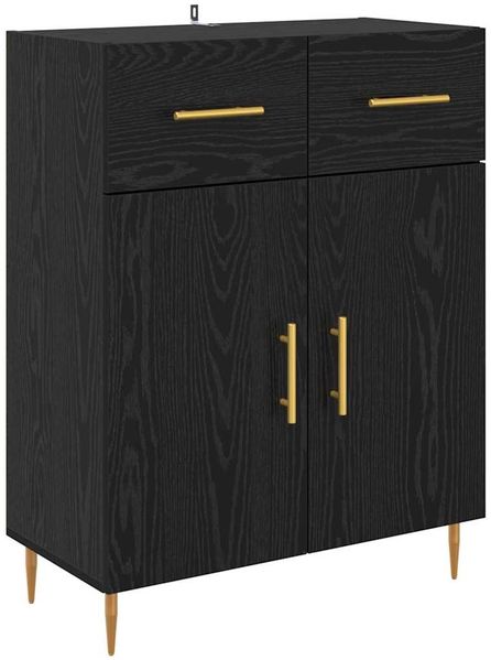 Sideboard, Kommode Schwarz Eichen-Optik 69,5 x 34 x 90 cm Holzwerkstoff