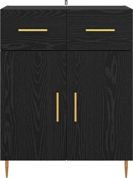 Sideboard, Kommode Schwarz Eichen-Optik 69,5 x 34 x 90 cm Holzwerkstoff Bild 6