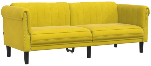 vidaXL Sofa 3-Sitzer Gelb Samt 372591