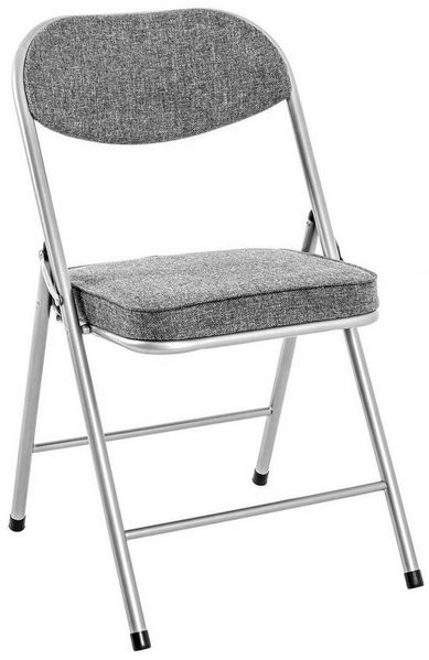 HAKU Klappstuhl Alufarben, Grau, Stahlgestell, Webstoff, Klappbar