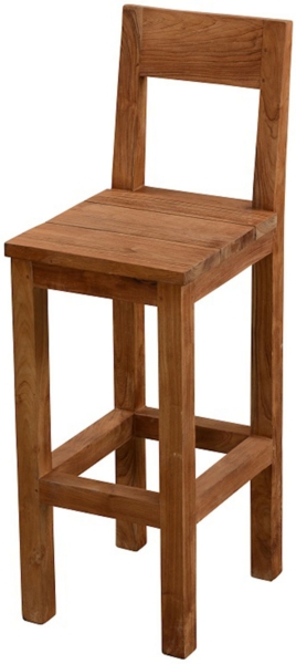 Inko Teakholz-Barstuhl Abacus recyceltes Teak 36,5x44,5x109 cm Barhocker Bild 2