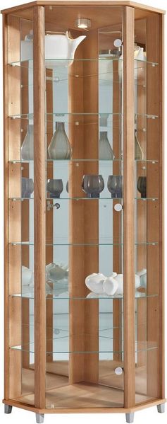 fif möbel Vitrine TRIO Eckvitrine/Glasvitrine 1x Glastür, perfekt für Sammler, Sammlervitrine