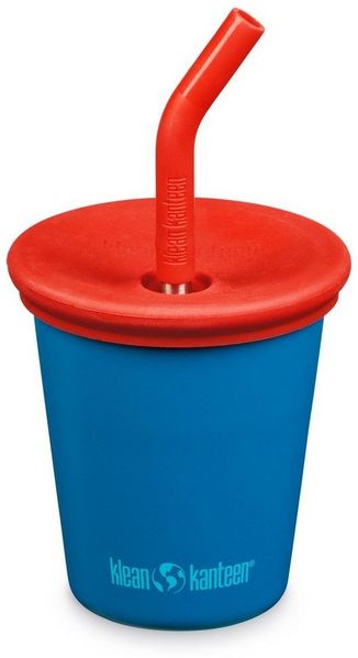 Klean Kanteen Trinkflasche Klean 296ml Kid Kanteen®Kid Steel Cup (Kid Straw Lid)-Mykonos Blue