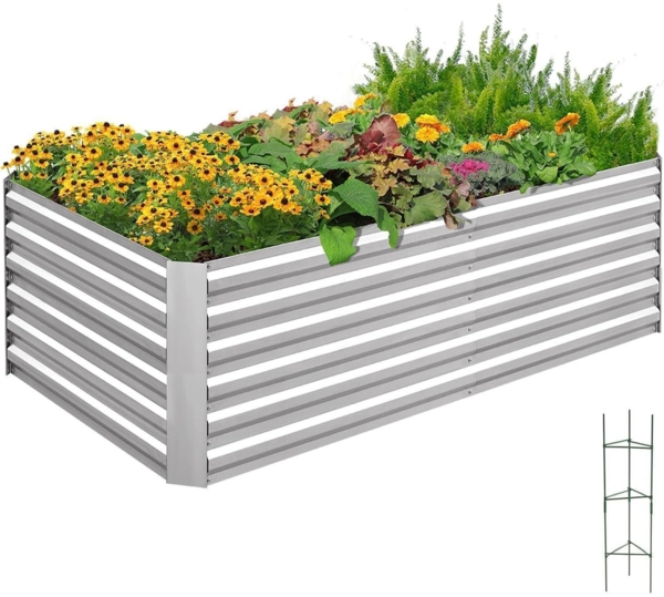 Quictent Hochbeet Pflanzkasten Metall 180x90x56cm Kräuterbeet Garten Gemüsebeet