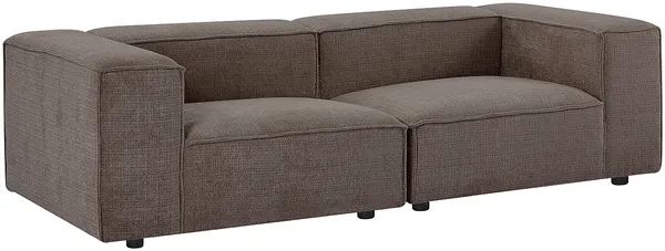 Vente-unique - RUZOLO Sofa Stoff Schokoladenbraun - B 105 cm x H 67 cm x L 242 cm