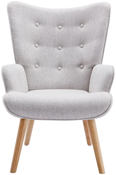 Vente-unique - VATELY Sessel Stoff Grau - B 78 cm x H 95,5 cm x L 69 cm