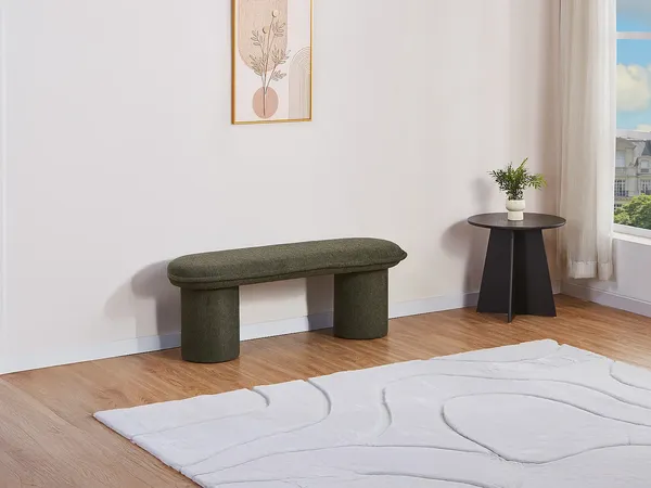 Vente-unique - ELAMIU Sitzbank Stoff Grün - B 44 cm x H 42 cm x L 122 cm