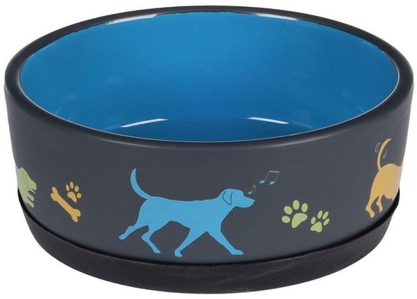 Flamingo Futternapf Futter- und Trinknapf Cori rund dunkelgrau/blau