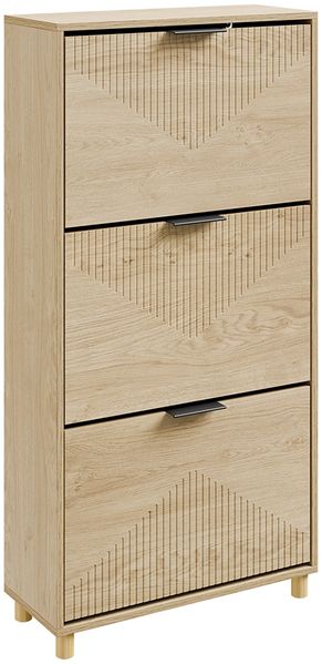 SoBuy FSR213-N Schuhschrank, Spanplatte, Melamin, Helle Eiche, 60 x 120 x 24 cm
