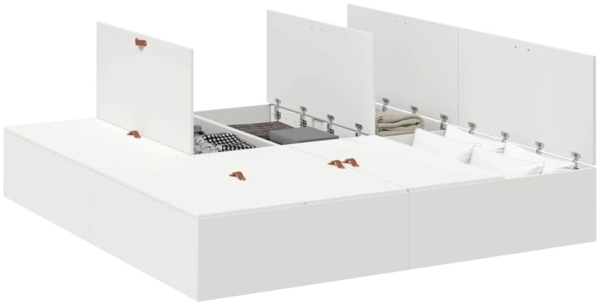 vidaXL Aufbewahrungsbettgestell Weiß 180 x 200 cm Holzwerkstoff 3335397 Bild 2