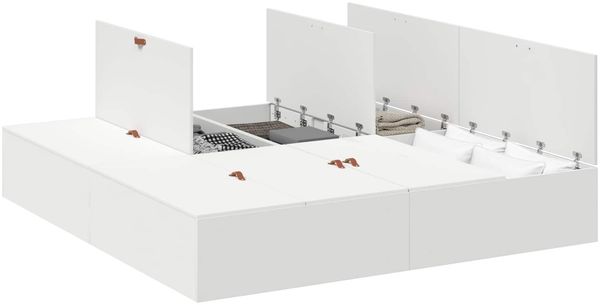 vidaXL Aufbewahrungsbettgestell Weiß 180 x 200 cm Holzwerkstoff 3335397 Bild 2