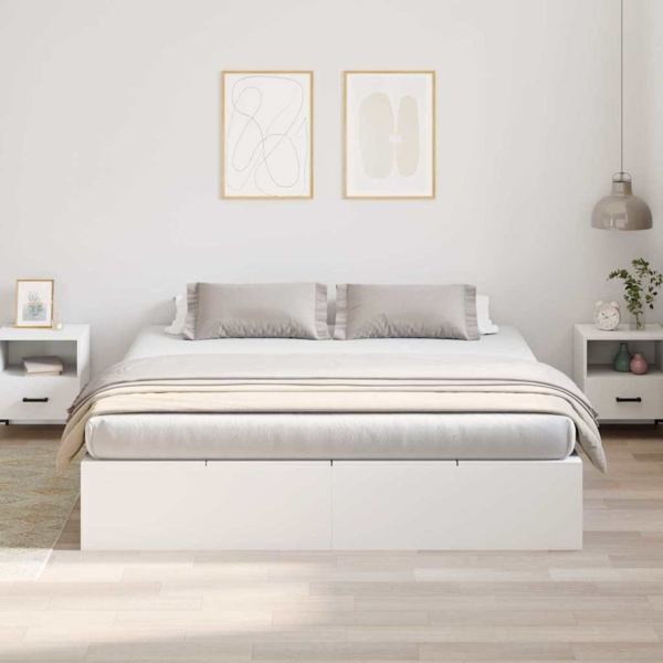 vidaXL Aufbewahrungsbettgestell Weiß 180 x 200 cm Holzwerkstoff 3335397 Bild 4