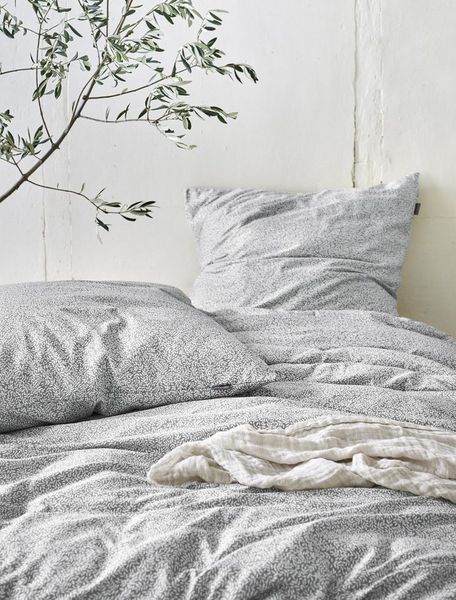 Irisette Easy Soft-Seersucker Bettwäsche 135x200 Blätter silber weiß 8516-11