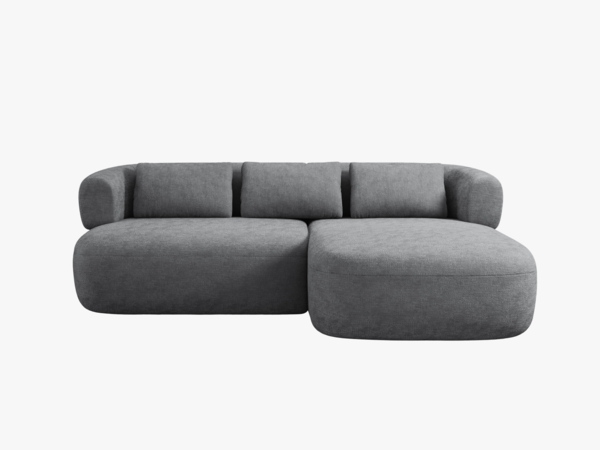 Micadoni 5-Sitzer Ecksofa Jenny Kleine Version Rechts Chenille Perfect Harmony Dunkelgrau