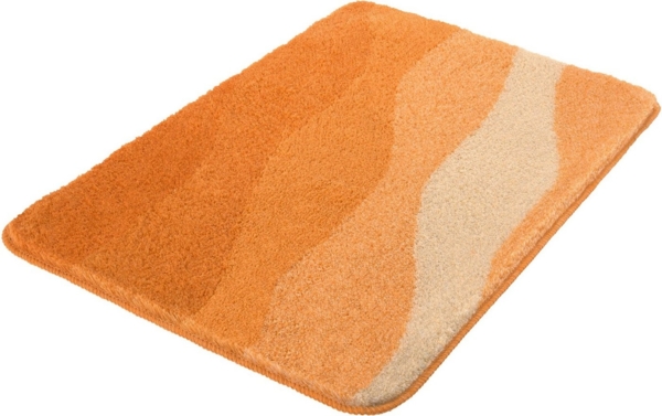 Kleine Wolke Badematte Malena, Höhe 20 mm, rutschhemmend beschichtet, fußbodenheizungsgeeignet, Polyacryl, rechteckig, Badteppich, modernes Wellen Design, Farbverlauf, waschbar