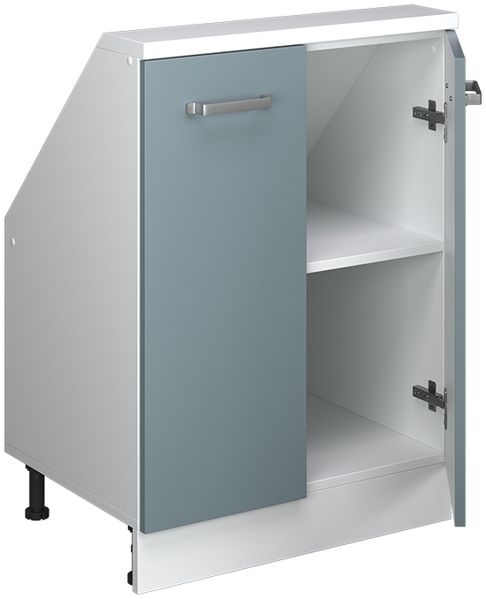 Küchenschrank für Dachschrägen R-Line Blau-Grau 60 cm mit 2 Türen Vicco Bild 5