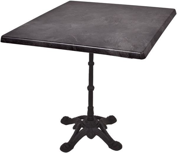 Bistrotisch KOLLIN 80x80cm Qudratisch Schwarz Holz | Cafétisch Bartisch Gartentisch Outdoor-Esstisch
