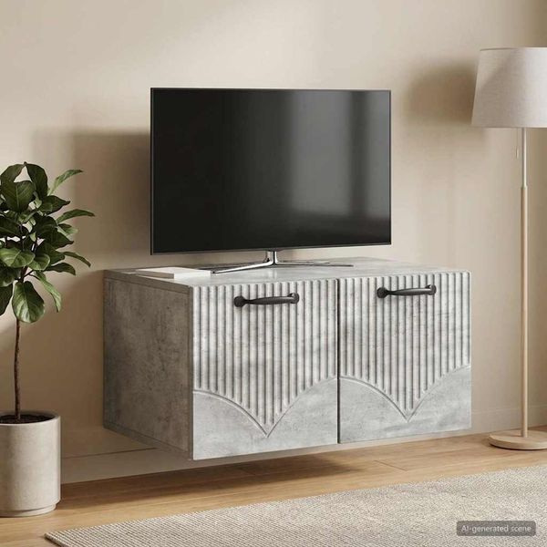 vidaXL Wandmontierter TV-Schrank Betongrau 59,5 x 41 x 30 cm 899018