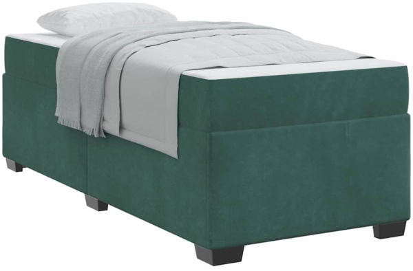 vidaXL Bettgestell mit Matratze Dunkelgrün 100 x 200 cm Samt 3399275 Bild 2