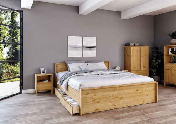 Home affaire Nachttisch Luven, aus massiver Kiefer, mit 1 Schublade, Breite 44 cm
