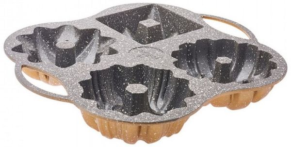 Karaca Kuchenteller Karaca Cake Pro 4-teiliges Gold Gießen Kuchenform Kuchenblech