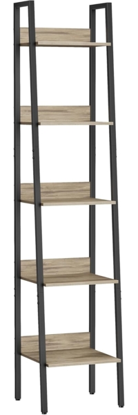 Vasagle Bücherregal, Leiterregal 5 Ebenen, schmales Regal, offenes Standregal