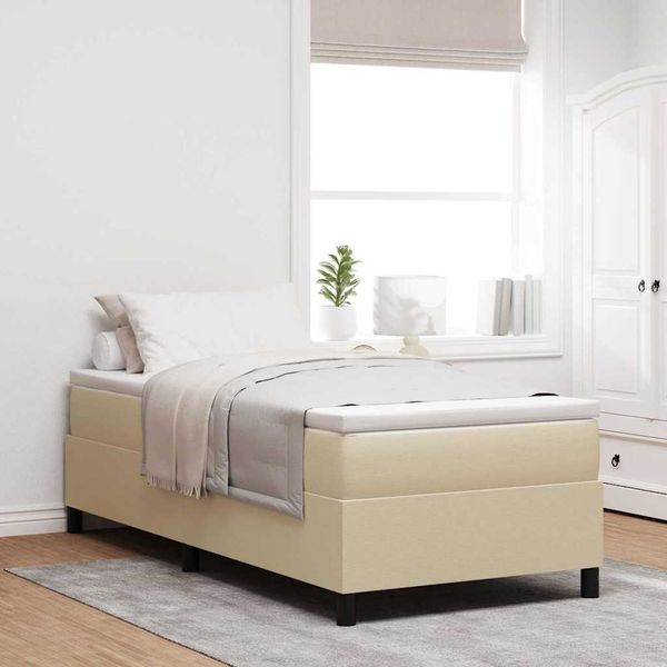 vidaXL Boxspringbett Hellgrau und Weiß 80 x 200 cm Cordstoff 3337436