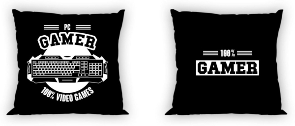 KK Dekokissen Kissen Kuschelkissen Dekokissen Gamer 40 x 40 cm