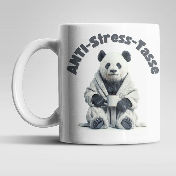 WS-Trend Tasse Anti Stress Panda Kaffeetasse Teetasse Geschenkidee 325 ml, 1-tlg, Keramik