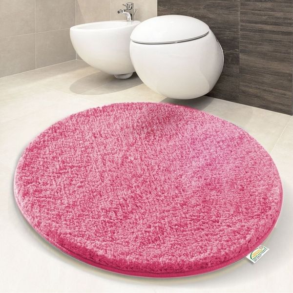 Karat Badematte Karat, runder Badteppich, Viele Farben, Fußbodenheizung geeigent, Höhe 30 mm, rutschfeste Latexbeschichtung, Extrem weicher, dichter Hochflor, Polyester, Waschmaschinenfest
