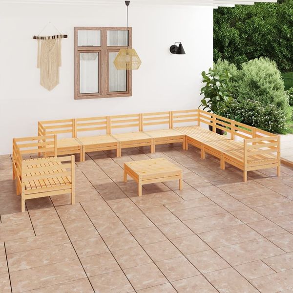 vidaXL 11-tlg. Garten-Lounge-Set Massivholz Kiefer 3083199