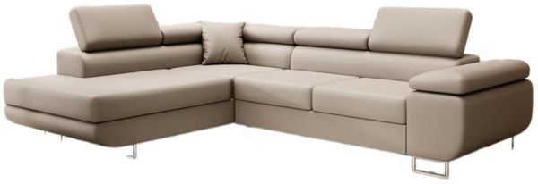 Luxusbetten24 Schlafsofa Designer Sofa Aston Kunstleder, mit Stauraum und Schlaffunktion
