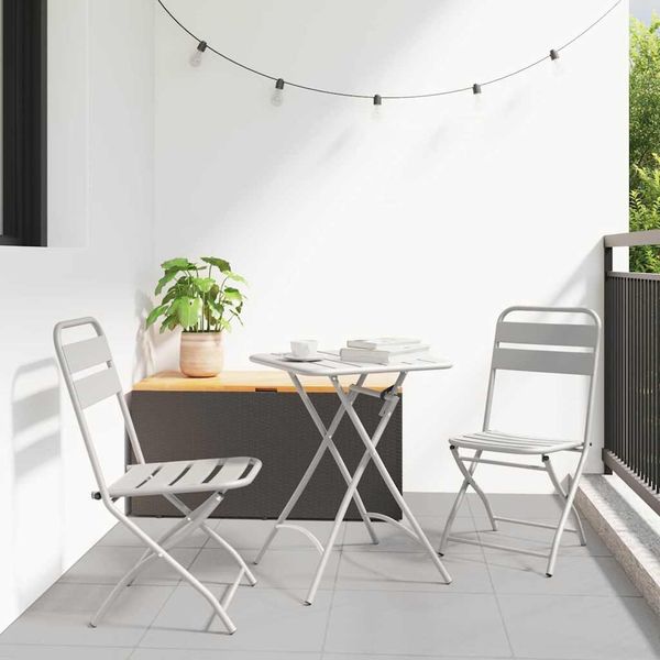 vidaXL Gartenklappstuhl 2 pcs Beige 42 x 52 x 82 cm 42002941