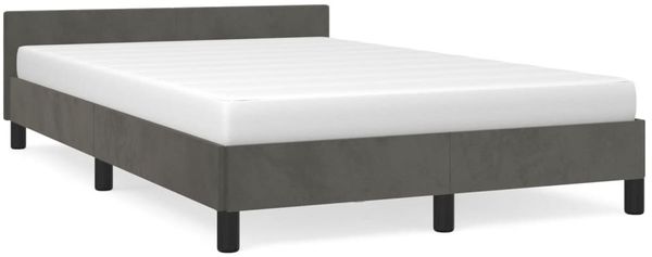 Einzelbettgestell Design für Erwachsene ohne Matratze Dunkelgrau 120x190 cm Samt d4582e
