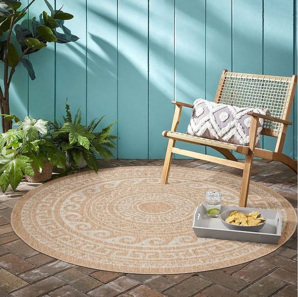 Ayyildiz Teppiche Outdoorteppich COMILLA 0887, rund, Höhe: 5 mm, Pflegeleicht / Strapazierfähig / In- und Outdoor geeignet