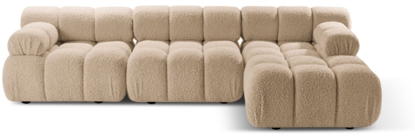 Micadoni Modulares Ecksofa Bellis 4-Sitzer Rechts Boucle Rolf Sand