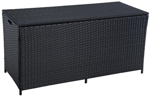 Auflagenbox Poly Rattan Kissenbox Gartenbox Aufbewahrungsbox Schwarz