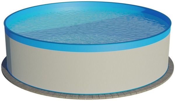Planet Pool Rundpool Stahlwandpool rund Größe wählbar, 90 cm tief, Stah (Einzelbecken, 1-tlg), verzinkte Stahlwand