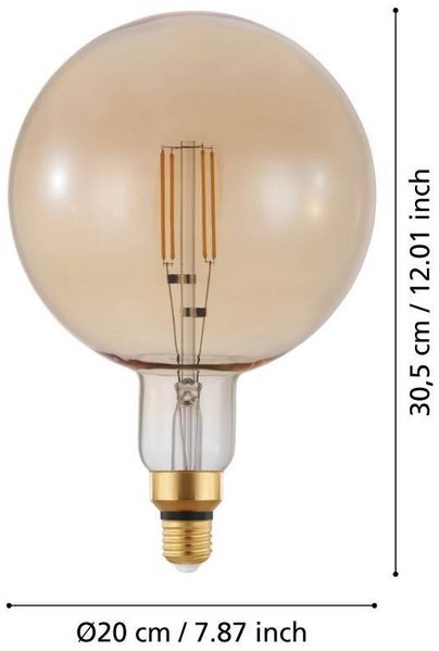 Eglo 12593 LED FILAMENT Leuchtmittel BIG SIZE - E27-LED-G200 4W/400lm 2200K 1 STK dimmbar