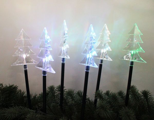 Luna24 simply great ideas. LED Gartenleuchte LED-Solarlampe Tannenbaum 6tlg, Solarbetrieb, Farbwechsel-LED, LED fest integriert