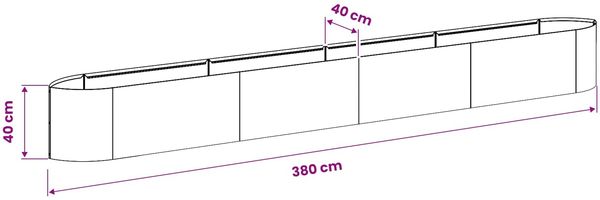 vidaXL Hochbeet im Garten Edelstahl 380 x 40 x 40 cm Stahl 8011737 Bild 8