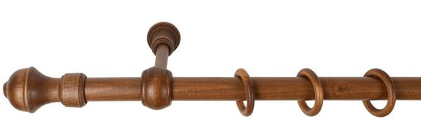 SN DECO GROUP Gardinenstange Ares, 1-läufig, Fixmaß, mit Bohren, verschraubt, Holzwerkstoff, 28 mm, Holz, verschiedene Längen und Farben, Komplettset