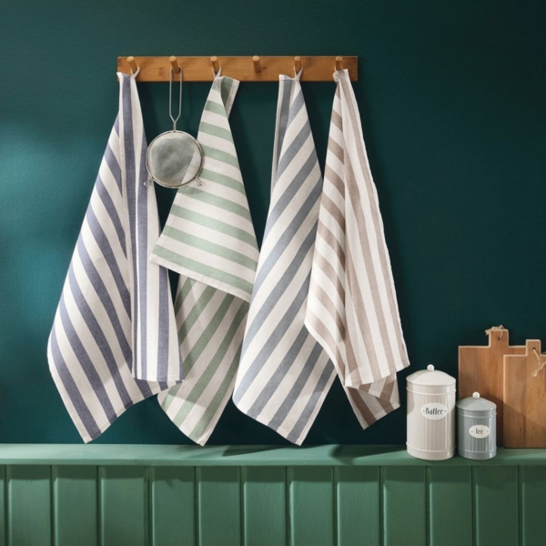 REDBEST Geschirrtuch Geschirrtuch 10er-Pack, Baumwolle Streifen Bild 2