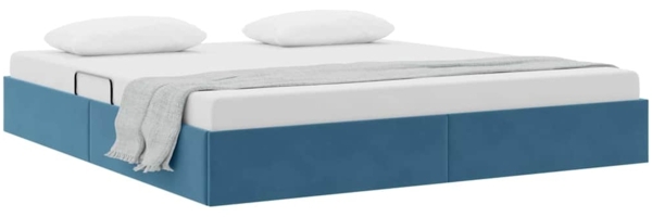 vidaXL Aufbewahrungsbett mit Matratze Dunkelblau 160 x 200 cm Samt 3370110