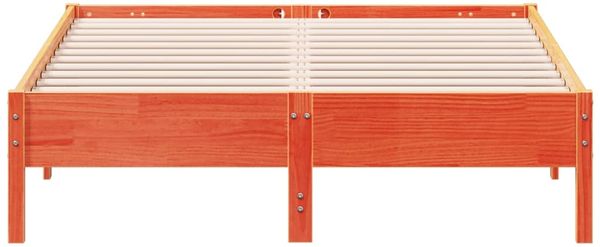 vidaXL Massivholzbett ohne Matratze Wachsbraun 140x190 cm Kiefernholz 842717 Bild 4